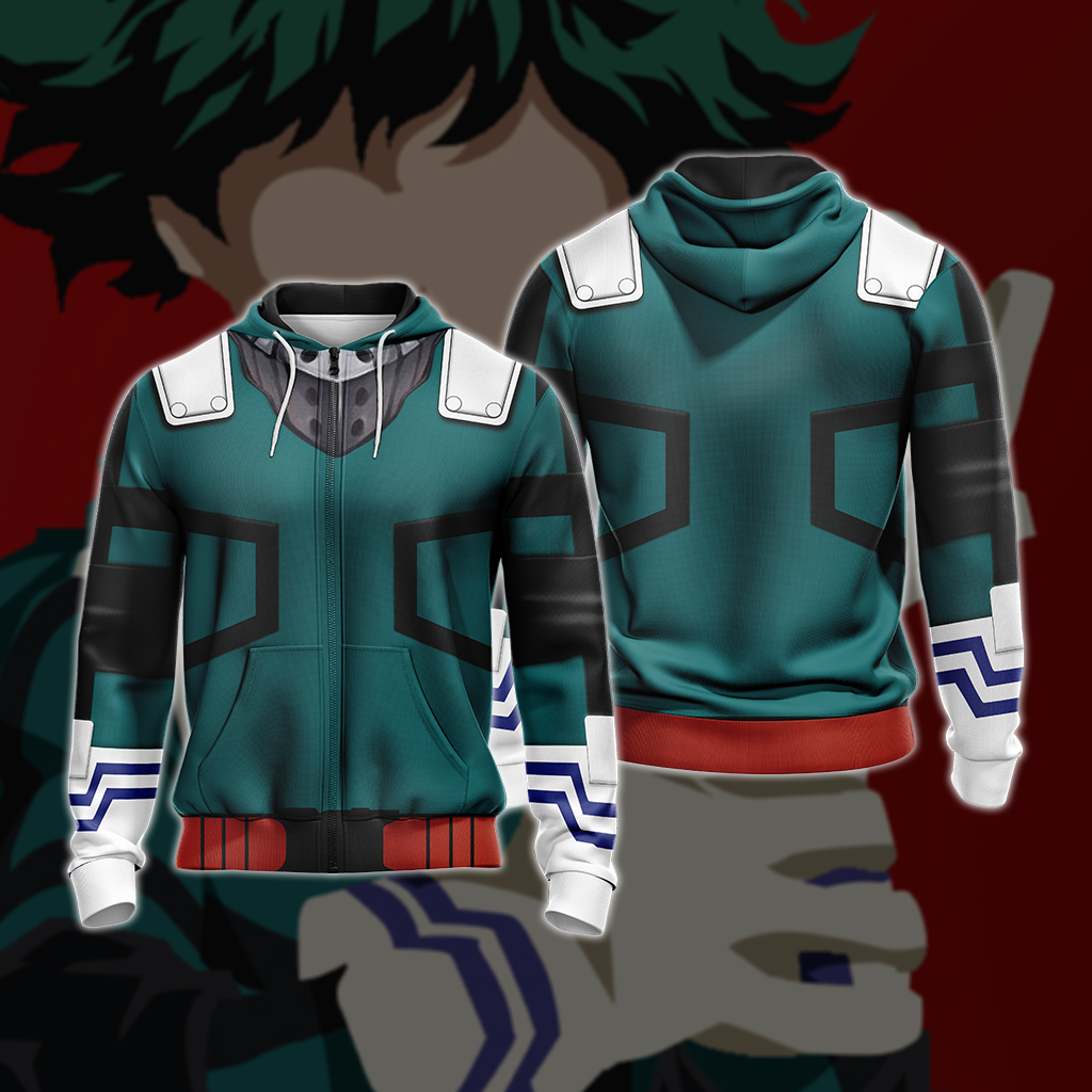 My hero Academia Deku 3D T-shirt Zip Hoodie Pullover Hoodie Zip Hoodie S 