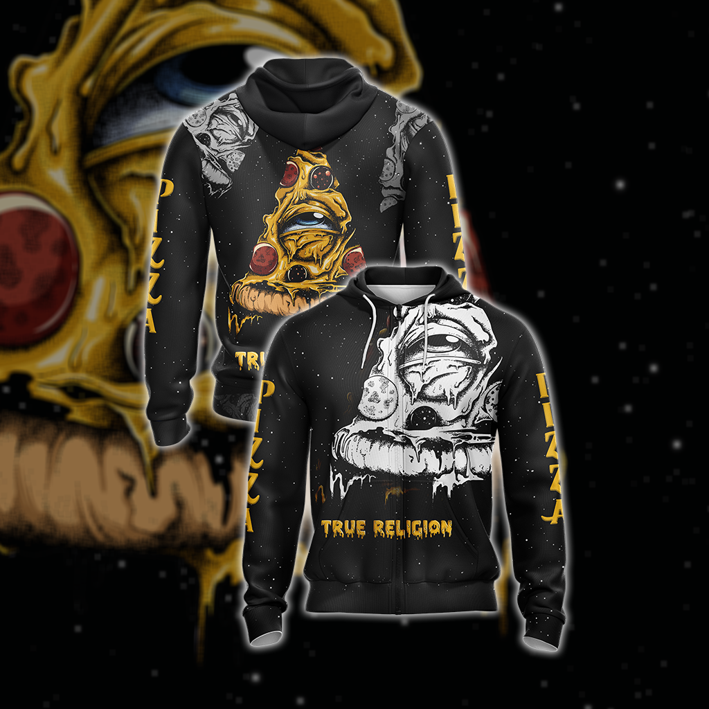 True Religion Pizza Unisex 3D T-shirt Zip Hoodie XS 