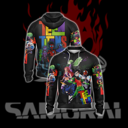 Teen Titans New Style Unisex 3D T-shirt Zip Hoodie XS 