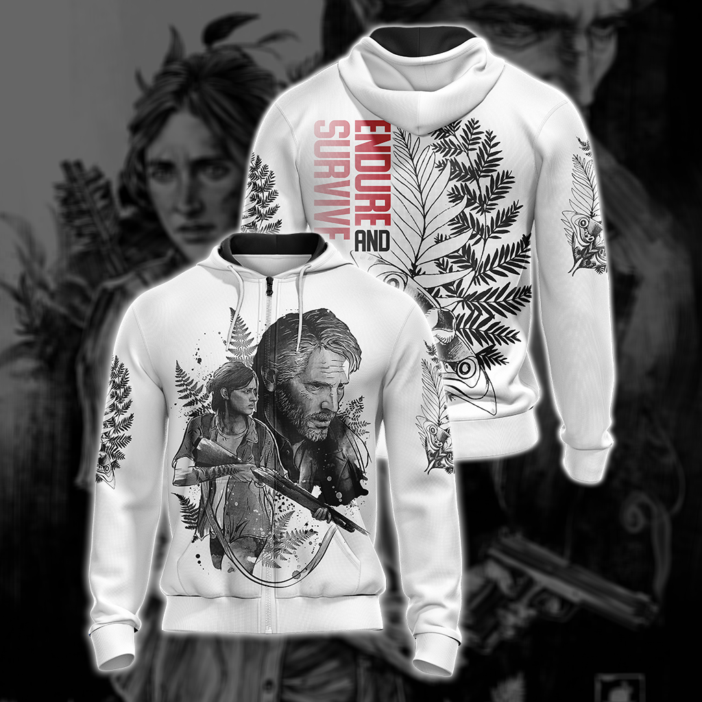 The Last Of Us - Endure And Survive Unisex 3D T-shirt Zip Hoodie S 