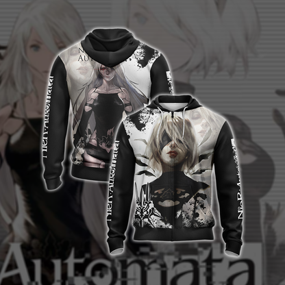 Nier: Automata New Style Unisex 3D T-shirt Zip Hoodie XS 